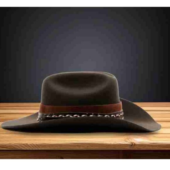Womens Jacquard Cowboy Brown Hat